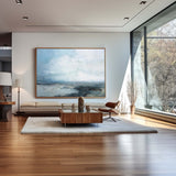 Abstract Beach Art Extra Large Coastal Canvas Wall Art Beach Blue Paint Impressionist Beach