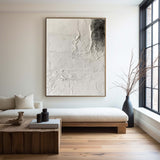 Black And White Abstract Painting, Black White Minimalist Painting, Black White Canvas Wall Art