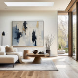 Beige And Blue Textured Modern Plaster Wall Art Large White Blue Minimalist Canvas Abstract Painting For Sale