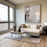 Modern Wabi-sabi Grey Abstract Wall Art Large Abstract Wall Art Painting For Livingroom