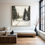 Winter landscape wall art Large texture wall paintings Winter artwork Textured art for sale