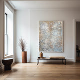 Large Textured Brown Abstract Painting For Living Room Oversized Modern Wall Art