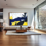 Modern Abstract Canvas Wall Art Yellow Blue Canvas Art Bedroom Canvas Art