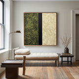 Wabi-sabi Green Textured Wall Art Large Framed Green Painting Green Square Painting For Living Room