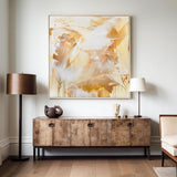 Bright Yellow Original Abstract Oil Painting Colorful Modern Canvas Art Large Customizable Painting