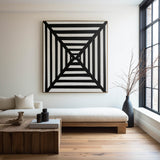 Black And White Canvas Art Geometric Wall Art Wabi-sabi Wall Art Large Minimalist Painting For Livingroom