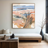 Muted Colors Minimalist Painting Wabi-Sabi Wall Art Modern Abstract Canvas Art For Sale