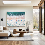 Large Abstract Coastal Canvs Acrylic Seascape Paintings Modern Landscape Wall Art Abstract Painting