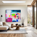 Beautiful Abstract Art Pink And Blue Wall Art Colorful Paintings