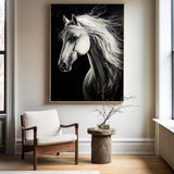 White Horse Oil Painting Modern Horse Portrait Art Painting Steed Painting Horse Art For Wall Decor