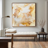 Bright Yellow Original Abstract Oil Painting Colorful Modern Canvas Art Large Customizable Painting