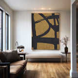 Buy Abstract Minimalist Painting Black And Gold Artwork Art For Living Room
