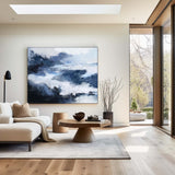 Abstract Horizontal Black And Blue Wall Art Abstract Landscape Paintings