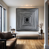 Black And White Rich Textured Canvas Art Wabi-sabi Wall Art Large Minimalist Painting For Livingroom