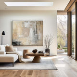 Beige And Yellow Abstract Painting Minimalist Art Large Horizontal Canvas Paintings For Sale