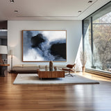 Large Painting Canvas Modern Abstract Art Cool Abstract Art Blue White Black