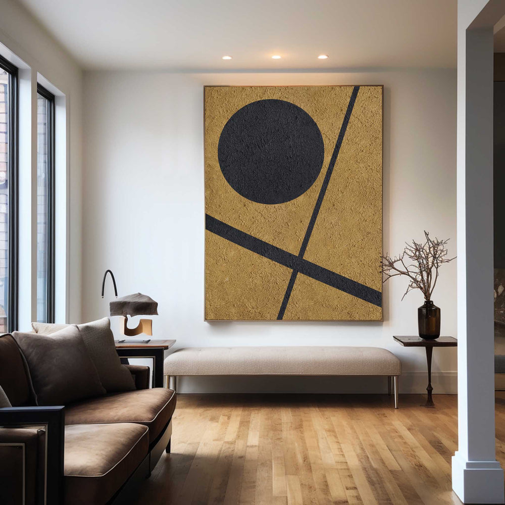Modern Art Minimalist Painting Abstract Minimal Art Black And Gold Abstract