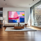 Pink And Blue Abstract Art Large colourful Canvas Art Modern Art
