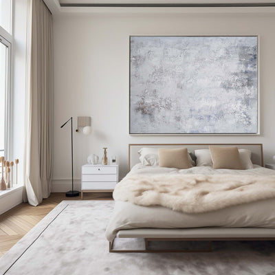 Modern White Minimalist Art Artwork For Large Walls Gray And White Wall Art