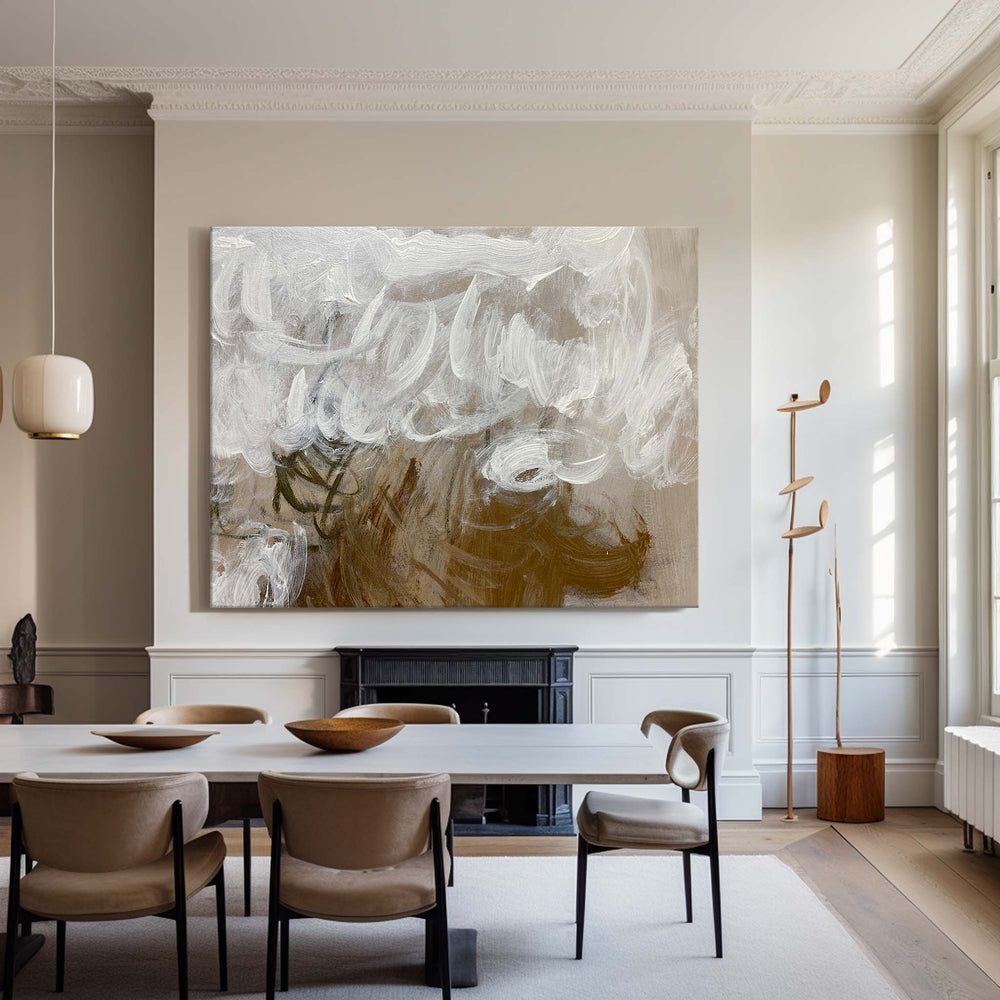 Modern Beige Abstract Wall Art Large Canvas Wall Art Abstract Acrylic Painting For Livingroom