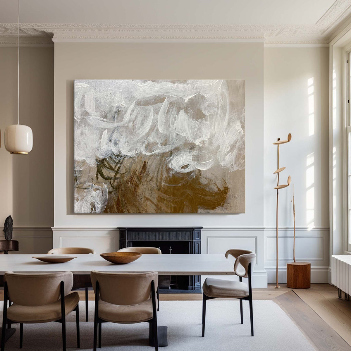 Modern Beige Abstract Wall Art Large Canvas Wall Art Abstract Acrylic Painting For Livingroom