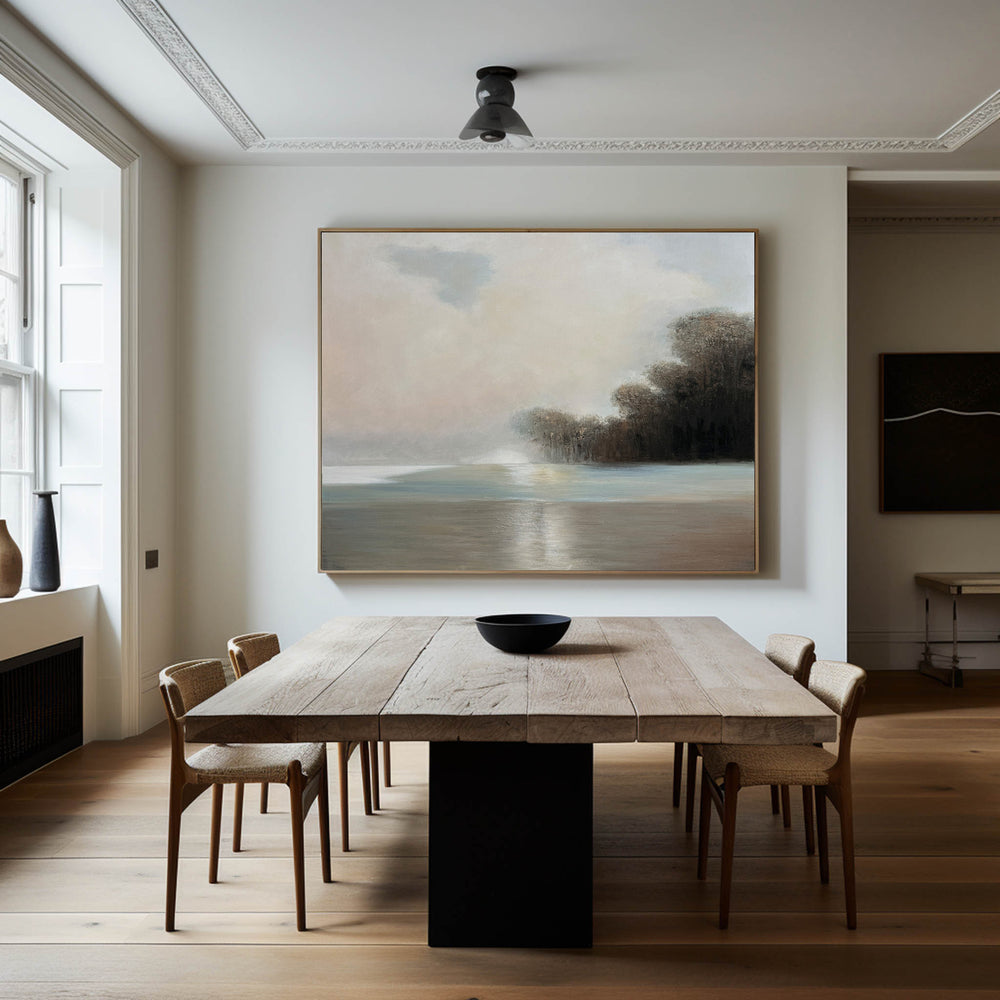 Modern Landscape Art Beige Landscape Canvas Painting Office Framed On Canvas Landscape painting
