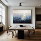 Ocean Sunset Painting Large Blue Ocean Canvas Wall Art Ocean Wave Canvas Art