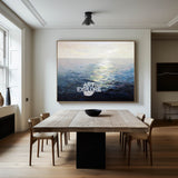 Ocean Sunset Painting Large Blue Ocean Canvas Wall Art Ocean Wave Canvas Art