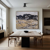 Black And Gold Wall Art Abstract Acrylic Art Canvas Painting For Living Room