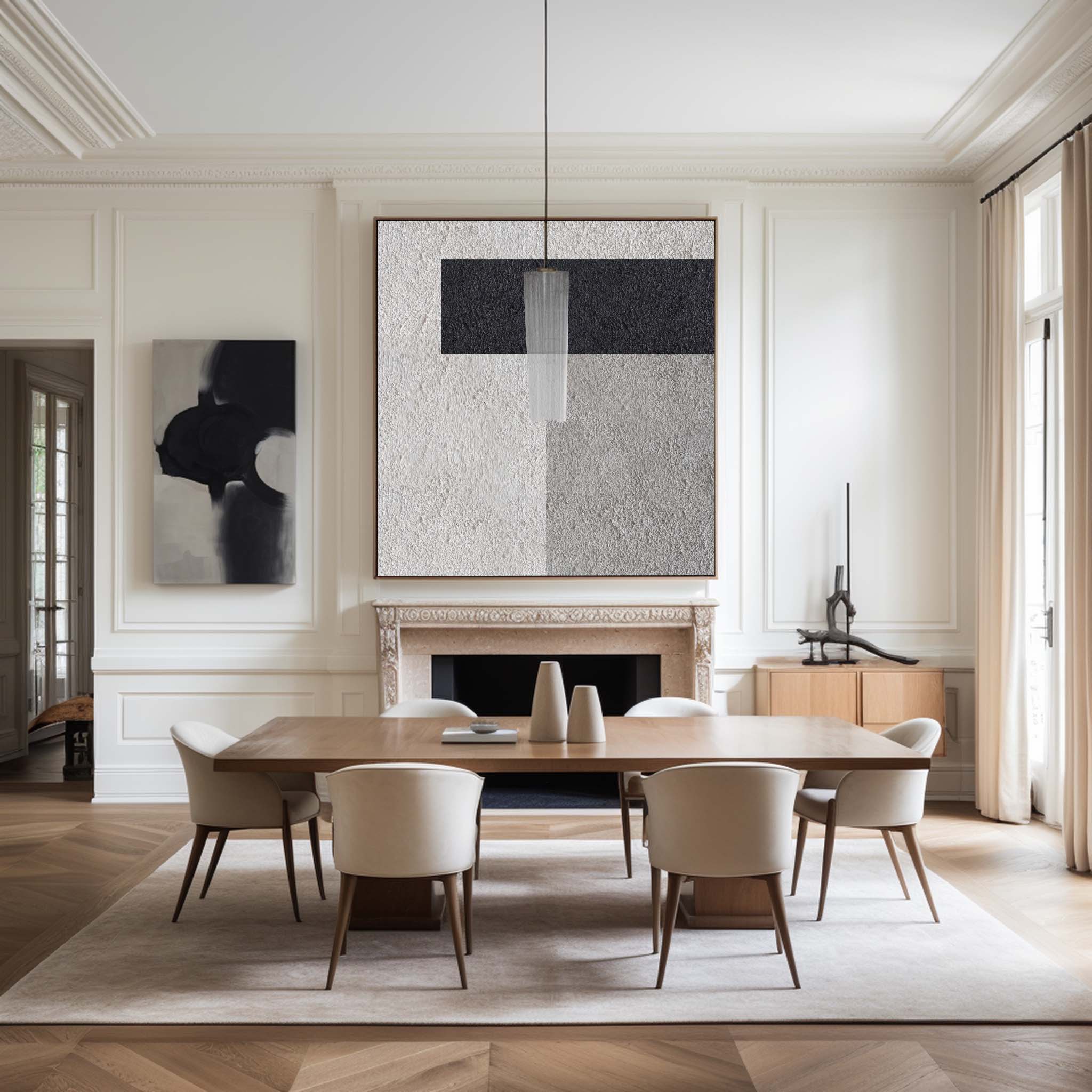 Geometric Painting Black And White Cool Modern Abstract Minimalist Painting