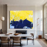 Original Orange And Blue Abstract Art For Living Room Modern Canvas Painting