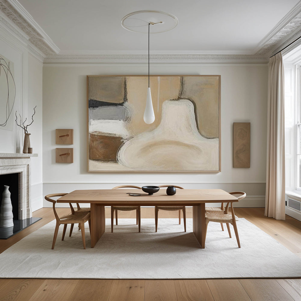 Brown And Beige Abstract Painting Minimalist Art Large Horizontal Canvas Paintings For Sale
