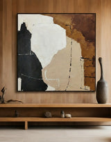 Black And Brown Minimalist Painting Oversized Painting Canvas Minimalist Painting For Livingroom