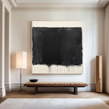 Black And White Texture Paintings Black White Wabi-sabi Painting Textured Artwork For Living Room