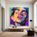 Modern Portrait Art LGBT Pride Oil Painting Portrait Painting Rich Textured Square Canvas Art For Sale