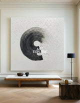 Black And White Abstract Art Painting Minimalist Wall Art Framed Canvas Art | Artexplore