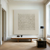 3D Minimalist Modern Beige Abstract Wall Art Large Canvas Art Wabi-sabi Minimalist Plaster Art For Sale
