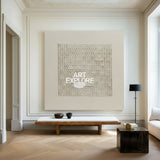 3D Minimalist Modern Beige Abstract Wall Art Large Canvas Art Wabi-sabi Minimalist Plaster Art For Sale