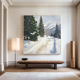 Modern Winter Snow Wall Art Large texture wall paintings Winter artwork Textured art for entryways