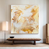 Bright Yellow Original Abstract Oil Painting Colorful Modern Canvas Art Large Customizable Painting