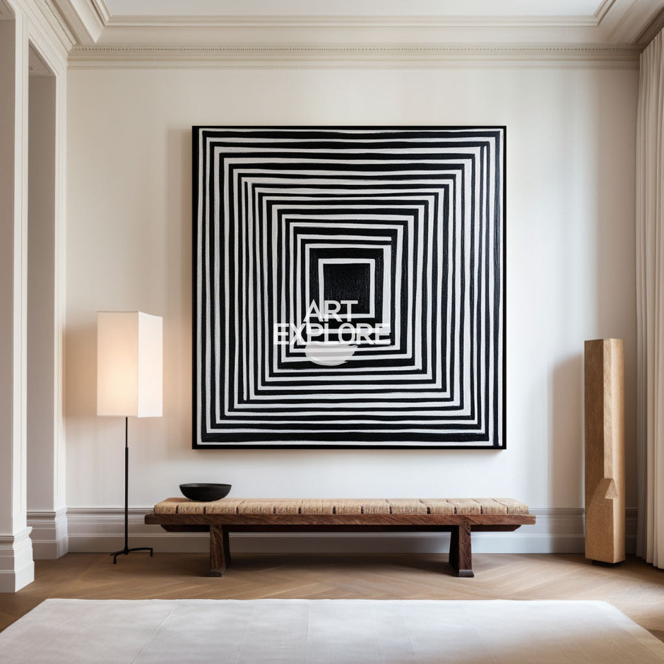 Black And White Rich Textured Canvas Art Wabi-sabi Wall Art Large Minimalist Painting For Livingroom