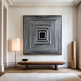 Black And White Rich Textured Canvas Art Wabi-sabi Wall Art Large Minimalist Painting For Livingroom