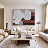 Brown Grey Vintage Wall Art Abstract Canvas Abstract Wall Art Abstract Acrylic Painting For Sale