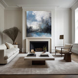 Beach Blue Paint Oversized Framed Coastal Wall Art Modern Coastal Artwork