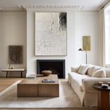 Black And White Abstract Painting, Black White Minimalist Painting, Black White Canvas Wall Art