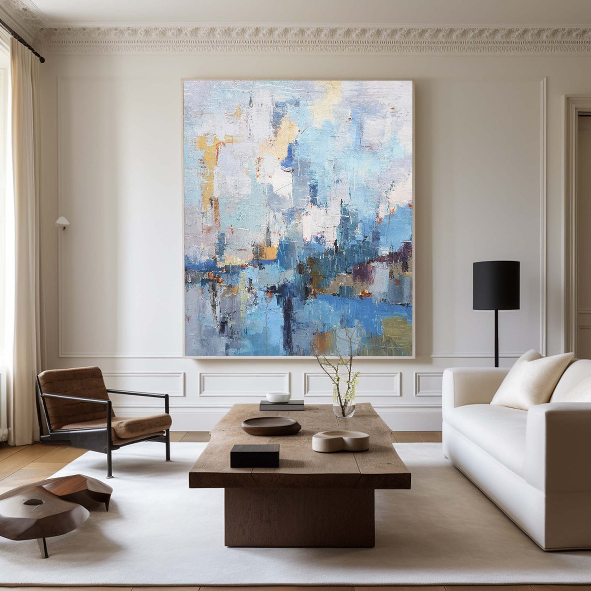 Abstract Seascape Painting Beach Canvas Art Textured Acrylic Painting