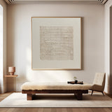3D Minimalist Modern Beige Abstract Wall Art Large Canvas Art Wabi-sabi Minimalist Plaster Art For Sale