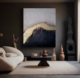 Back And Gold Abstract Art Large Modern Art Canvas Vertical Canvas Art