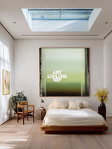 Modern Wabi-Sabi Green Canvas, Handmade Minimalist Art for Large Spaces | ArtExplore