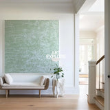 Modern Green Oil Painting | Vertical Minimalist Art for Bedroom or Lounge | ArtExplore